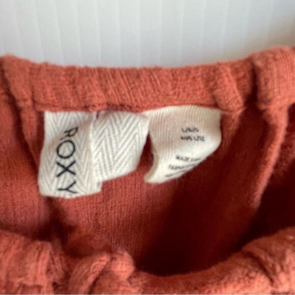 Roxy Skipping through crinkle fabric rust colored top size Large - Picture 4 of 4